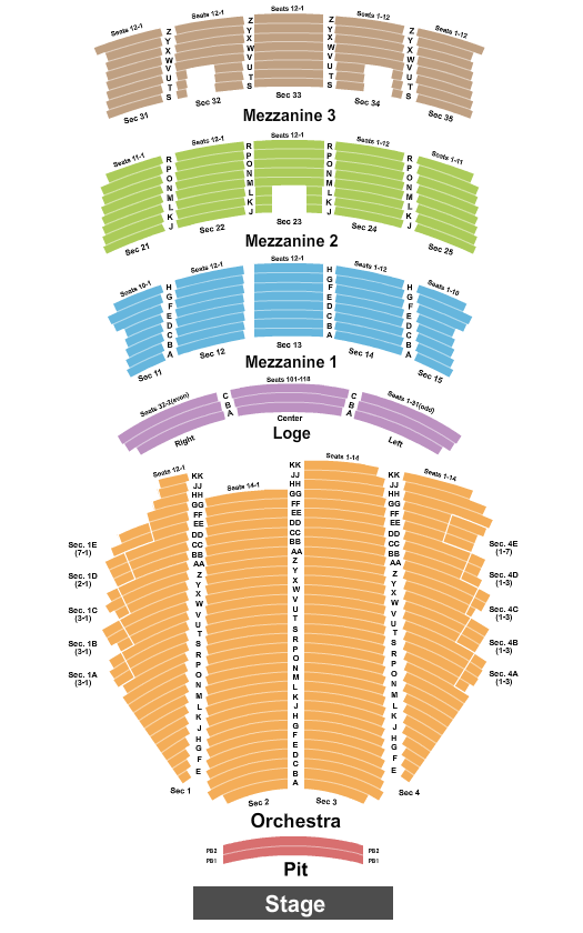 Paramount Theatre Lion King Seating Chart